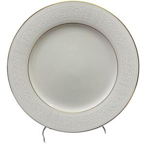 Noritake Japan Ivory China Tulane 7362 Salad Plate 8-1/4 Gold‎ Rim Embossed VTG